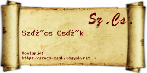 Szűcs Csák névjegykártya